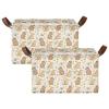 ALAZA Beautiful Capybaras Blossom Rectangular Closet Storage Box Storage Bin Basket Storage Cube with Leather Handles Nursery Storage Laundry Hamper 2 Piece view 2