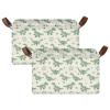 ALAZA Cute Dinosaur Animal Green Rectangular Closet Storage Box Storage Bin Basket Storage Cube with Leather Handles Nursery Storage Laundry Hamper 2 Piece view 2