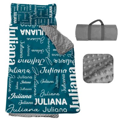 Personalized Toddler Nap Mat, Custom Name Kids Sleeping Bag, Daycare Nap Mat with Pillow and Blanket, Nap Mats for Preschool Kindergarten, Toddler Sleeping Bag Rolled Slumber Bags - Style 02