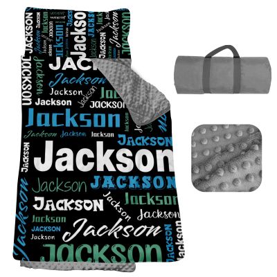 Personalized Toddler Nap Mat, Custom Name Kids Sleeping Bag, Daycare Nap Mat with Pillow and Blanket, Nap Mats for Preschool Kindergarten, Toddler Sleeping Bag Rolled Slumber Bags - Style 14