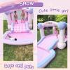 Pink Bounce House for Kids with Air Blower, 13 x 7 FT Inflatable Bouncer with Big Ball Pit/Water Pool,Indoor & Outdoor Bouncy Castle with Ocean Balls for Party Kids Birthday Party, Easy to Install view 2
