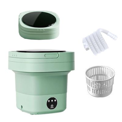 Foldable Travel Washing Machine 12 * 6 * 12in Small Washer 8L Space Saver Portable Washing Machine Clean Laundry Anywhere For Tiny Spaces(Green)