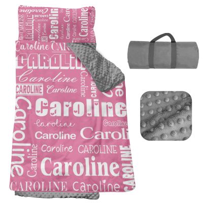 Personalized Toddler Nap Mat, Custom Name Kids Sleeping Bag, Daycare Nap Mat with Pillow and Blanket, Nap Mats for Preschool Kindergarten, Toddler Sleeping Bag Rolled Slumber Bags - Style 04