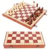 13-Inch Portable Folding Chess Set - Handcrafted Intricate Wooden Pieces, Perfect for Adults and Beginners view 2