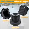 IvyWind Winter Baby Car Seat Cover, Universal Carseat Cover for Babies with Breathable Mesh Window, Cozy and Warm Car Seat Covers for Cold Weather, Kick-Proof Infant Carseat Canopy for Boy Girl, Black view 3