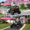 24V 2 Seater Ride on Car for Kids, MOEYURO 800W Powered UTV Toy, 5MPH Large Side by Side Electric Car w/Remote, Bluetooth, LED Light, 3 Speeds, Music, Spring Suspension, Storage, Black view 4