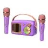 Cyboris Karaoke Machine for Kids Adults, 15W Mini Handheld Bluetooth Karaoke Speaker &2 Wireless Microphone& Lights,9H Playtime,AUX&TF-Card Input,Bluetooth 5.3, Birthday Gifts for Girls Boys(Purple) view 2