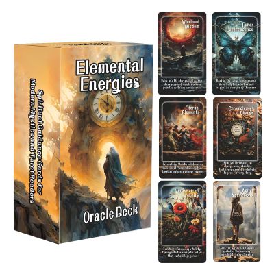 Elemental Energies Oracle Tarot Cards, Oracle Cards and Tarot Cards for Beginners, Oracle Cards Deck, This deck covers the elements of fire, earth, water, and air, Helping to discover, guide, Change