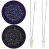 CRASPIRE 2Pcs Pendulum Mats Dowsing Divination Astrology Pads Rubber Altar Pendulum Mat Celestial Boho Mats with 2 DIY Pointed Pendants Tablecloth Metaphysical Message Board for Divining Decor view 1