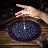CRASPIRE 2Pcs Pendulum Mats Dowsing Divination Astrology Pads Rubber Altar Pendulum Mat Celestial Boho Mats with 2 DIY Pointed Pendants Tablecloth Metaphysical Message Board for Divining Decor view 3