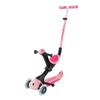 Globber - GOUP Deluxe Lights - 3-wheel evolutionary scooter with seat, for children from 15 months to 6 years old, pink view 3