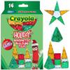 CreateOn Crayola Holiday Glitter Magnetic Tiles, Building Set for Kids, Magnetic Building Toys for Kids, STEM Travel Toys for Boys and Girls Ages 3+, 14-Piece Set (Holiday Glitter) view 1