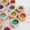 20 Pieces Wooden Blocks Stacking Toys Colorful Acrylic Blocks Early Learning Sensory Training Toys for Birthday Gift Children view 3