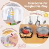 Costzon Play Kitchen for Kids, Wooden Toy Kitchen Set with Blackboard, Faucet, Sink, Oven, Microwave, Dishwasher, Accessories, Pretend Cooking Toy for Toddlers, Kids Kitchen Playset, Gift for Ages 3+ view 3