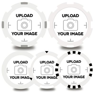 100-1000 Custom Plastic Chips,5 Available in 9 Colors,Double Sided Full Color PrintRush Production Available!Add Your Own Design,Personalized Image or Text on Chip (White, 37MM)