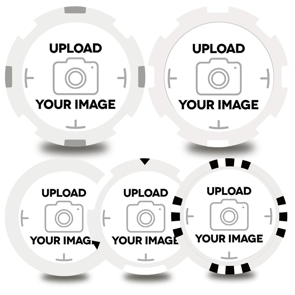 100-1000 Custom Plastic Chips,5 Available in 9 Colors,Double Sided Full Color PrintRush Production Available!Add Your Own Design,Personalized Image or Text on Chip (White, 37MM)