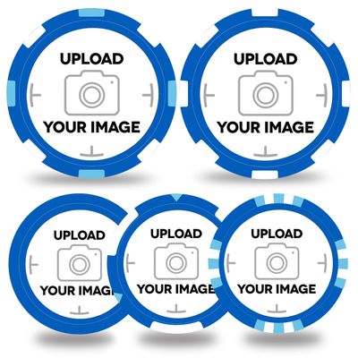100-1000 Custom Plastic Chips,5 Available in 9 Colors,Double Sided Full Color PrintRush Production Available!Add Your Own Design,Personalized Image or Text on Chip (Blue 40MM)