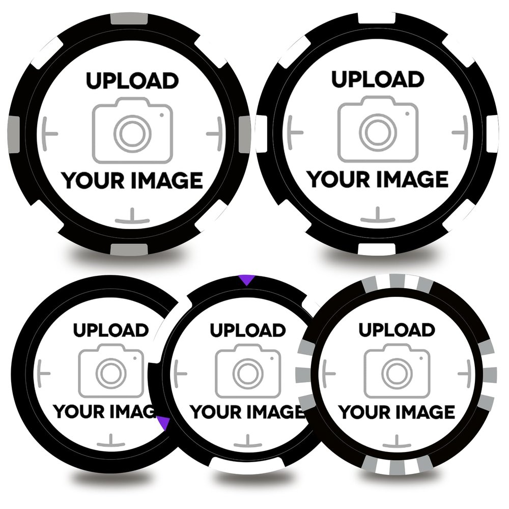 100-1000 Custom Plastic Chips,5 Available in 9 Colors,Double Sided Full Color PrintRush Production Available!Add Your Own Design,Personalized Image or Text on Chip (Black, 37MM)