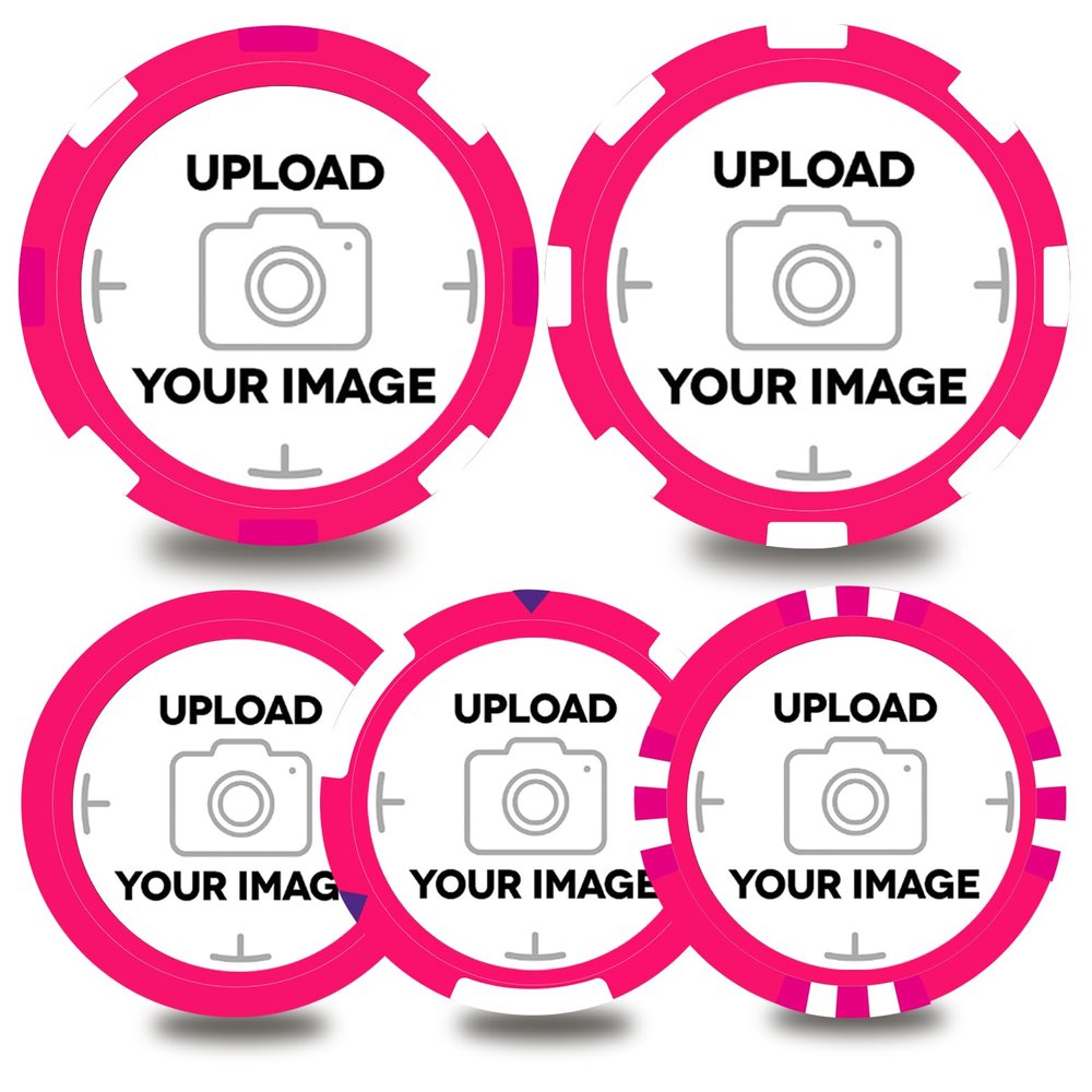 100-1000 Custom Plastic Chips,5 Available in 9 Colors,Double Sided Full Color PrintRush Production Available!Add Your Own Design,Personalized Image or Text on Chip (Rose Red, 37MM)