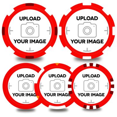 100-1000 Custom Plastic Chips,5 Available in 9 Colors,Double Sided Full Color PrintRush Production Available!Add Your Own Design,Personalized Image or Text on Chip (Red, 37MM)