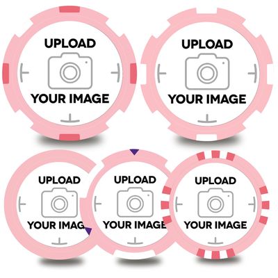 100-1000 Custom Plastic Chips,5 Available in 9 Colors,Double Sided Full Color PrintRush Production Available!Add Your Own Design,Personalized Image or Text on Chip (Pink, 40MM)