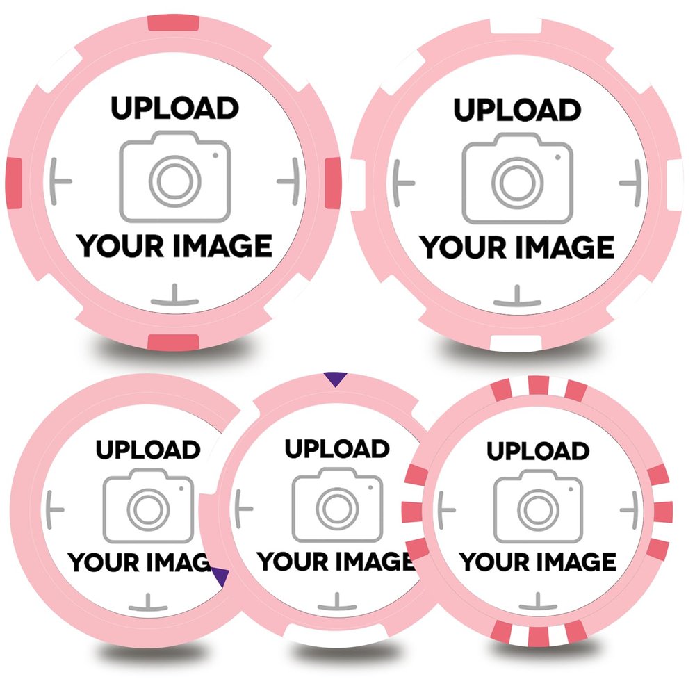 100-1000 Custom Plastic Chips,5 Available in 9 Colors,Double Sided Full Color PrintRush Production Available!Add Your Own Design,Personalized Image or Text on Chip (Pink, 40MM)