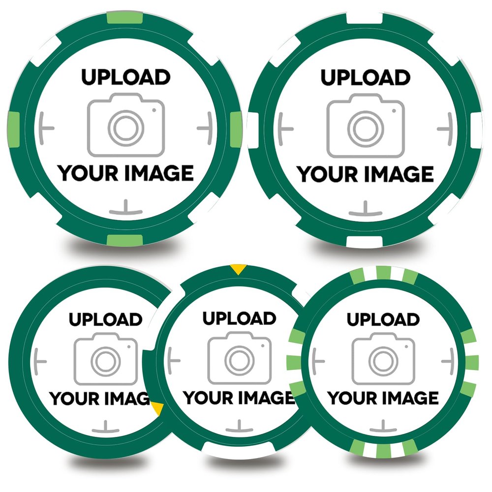 100-1000 Custom Plastic Chips,5 Available in 9 Colors,Double Sided Full Color PrintRush Production Available!Add Your Own Design,Personalized Image or Text on Chip (Green, 37MM)