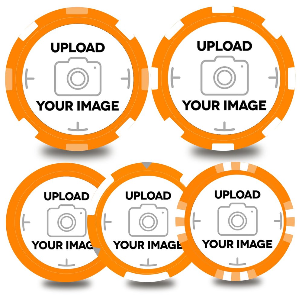 100-1000 Custom Plastic Chips,5 Available in 9 Colors,Double Sided Full Color PrintRush Production Available!Add Your Own Design,Personalized Image or Text on Chip (Orange, 37MM)