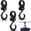 4Pcs Black Walker Hook Hanging Multipurpose 360 Rotation Stroller Clip Diaper Bag Hanger for Walker Rollator Crutches Wheelchair Shopping Cart Car Back Seat Purses Bike Wheelchair Pushchair view 1