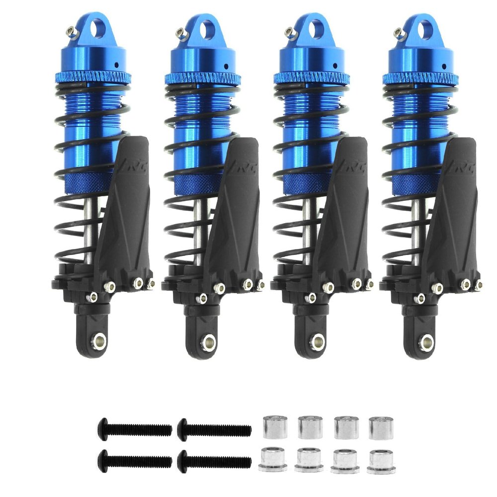 120mm Metal Front Rear Shocks Shock Absorber Set RC Parts for TRAXXAS 1/10 Slash Remo Hobby HuanQi 727 RC Car, Blue