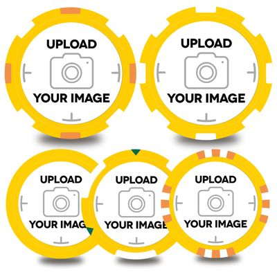 100-1000 Custom Plastic Chips,5 Available in 9 Colors,Double Sided Full Color PrintRush Production Available!Add Your Own Design,Personalized Image or Text on Chip (Yellow, 40MM)