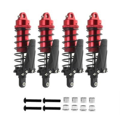110mm Metal Front Rear Shocks Shock Absorber Set RC Parts for TRAXXAS 1/10 Slash Remo Hobby HuanQi 727 RC Car, Red