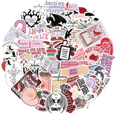 ZouAimiao 50 PCS Book Stickers for Kindle, Bookish Sticker Pack for IPAD, Laptop, Ebook Readers Water Bottle Cute Waterproof Vinyl Decals Girls Smut Romance