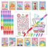 BenLouis 24 Sweet Mini Coloring Books Kids with 24 Stacking Crayons Candyland Donut Party Favors Activity Books Bulk for Kids Ice Cream Birthday Goodie Bag Gift Stuffer Classroom Reward view 1