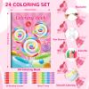 BenLouis 24 Sweet Mini Coloring Books Kids with 24 Stacking Crayons Candyland Donut Party Favors Activity Books Bulk for Kids Ice Cream Birthday Goodie Bag Gift Stuffer Classroom Reward view 2