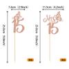 12 Pack Mis 15 Centerpiece Sticks, Happy 15th Birthday Party Decorations, Hello 15 Fabulous Table Toppers, Cheers to 15 Years Old Birthday Anniversary Party Decotations Rose Gold view 2