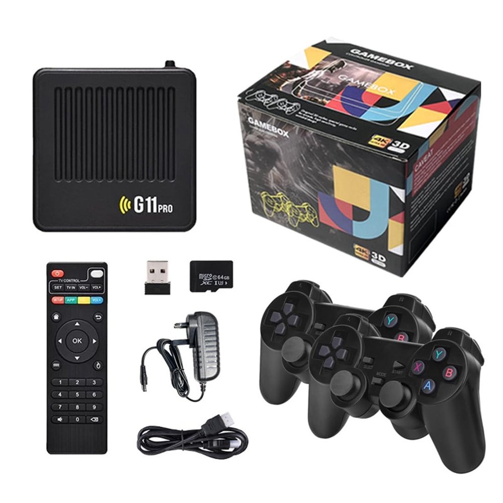 G11 Pro 4K Retro Game Box, Home Retro Video Game Console with 2 Wireless Controllers, HDMI Output, 30000+ Built-in Games (256GB)