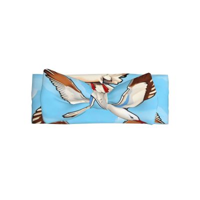 Comfortable Soft Stylish Designs Flying Seagulls Baby Head-Mounted Bow Elastics Wide Headbands for Newborn