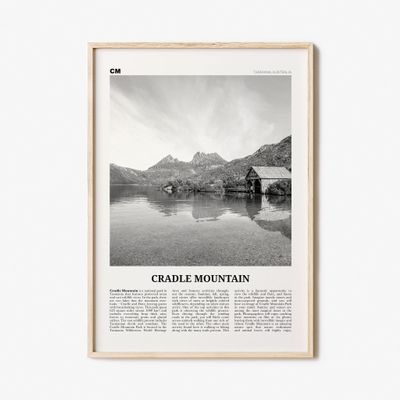 Cradle Mountain Print Black and White, Cradle Mountain Wall Art, Cradle Mountain Poster, Cradle Mountain, Tasmania, Australia #519