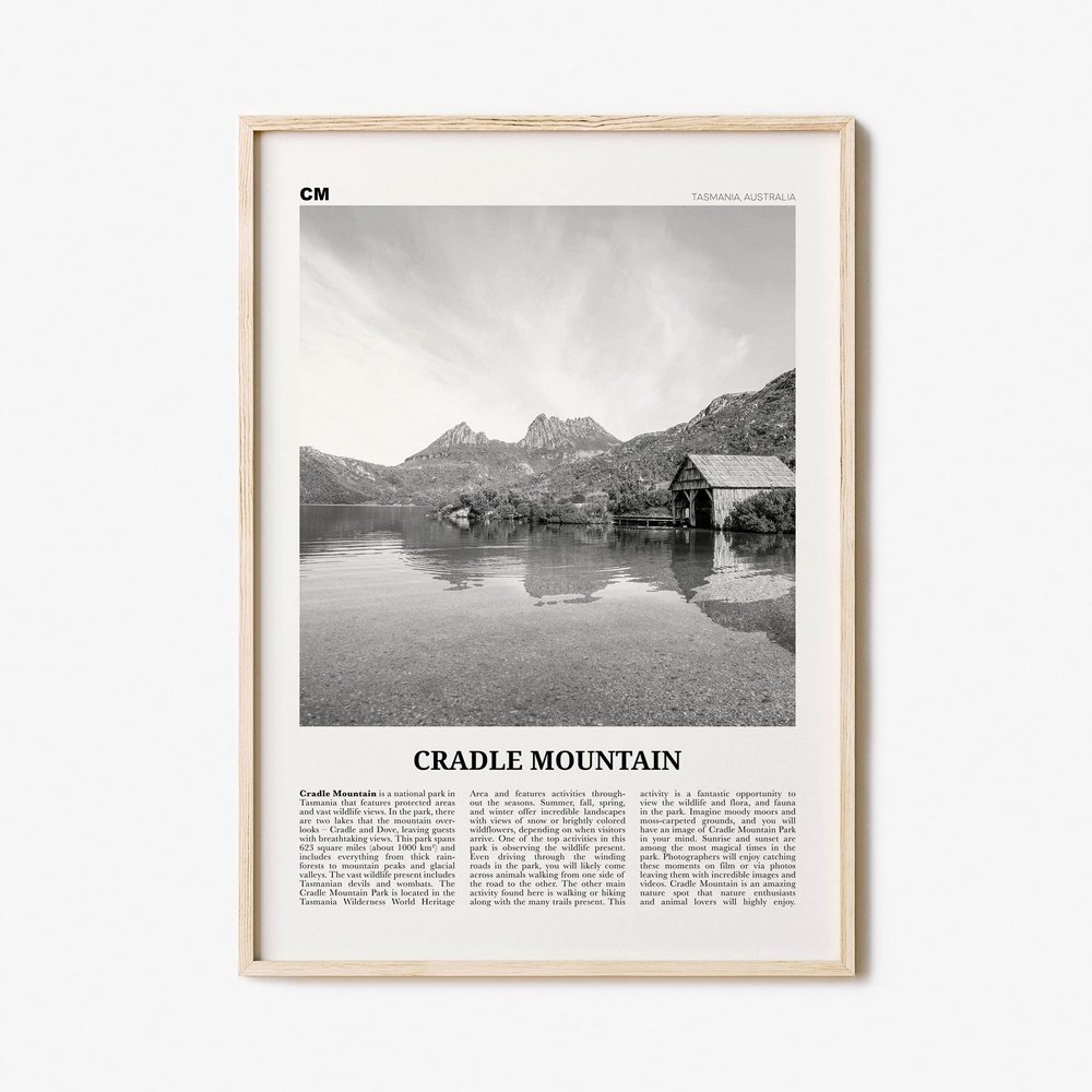 Cradle Mountain Print Black and White, Cradle Mountain Wall Art, Cradle Mountain Poster, Cradle Mountain, Tasmania, Australia #519