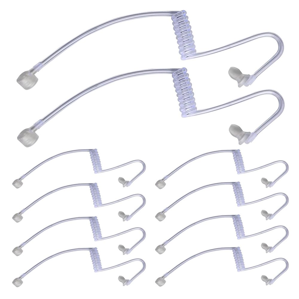 Lixin 10-Pack Replacement Soft Acoustic Coil Tube for Midland AVPH3 Headset