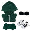 niannyyhouse 10cm 15cm 20cm Plush Doll Clothes Hoodie Pants Glasses Canvas Shoes Sportswear Outfit Soft Stuffed Toy Dressup (Dark Green-10cm) view 1