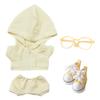 niannyyhouse 10cm 15cm 20cm Plush Doll Clothes Hoodie Pants Glasses Canvas Shoes Sportswear Outfit Soft Stuffed Toy Dressup (Beige-20cm) view 1