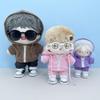 niannyyhouse 10cm 15cm 20cm Plush Doll Clothes Hoodie Pants Glasses Canvas Shoes Sportswear Outfit Soft Stuffed Toy Dressup (Beige-20cm) view 2