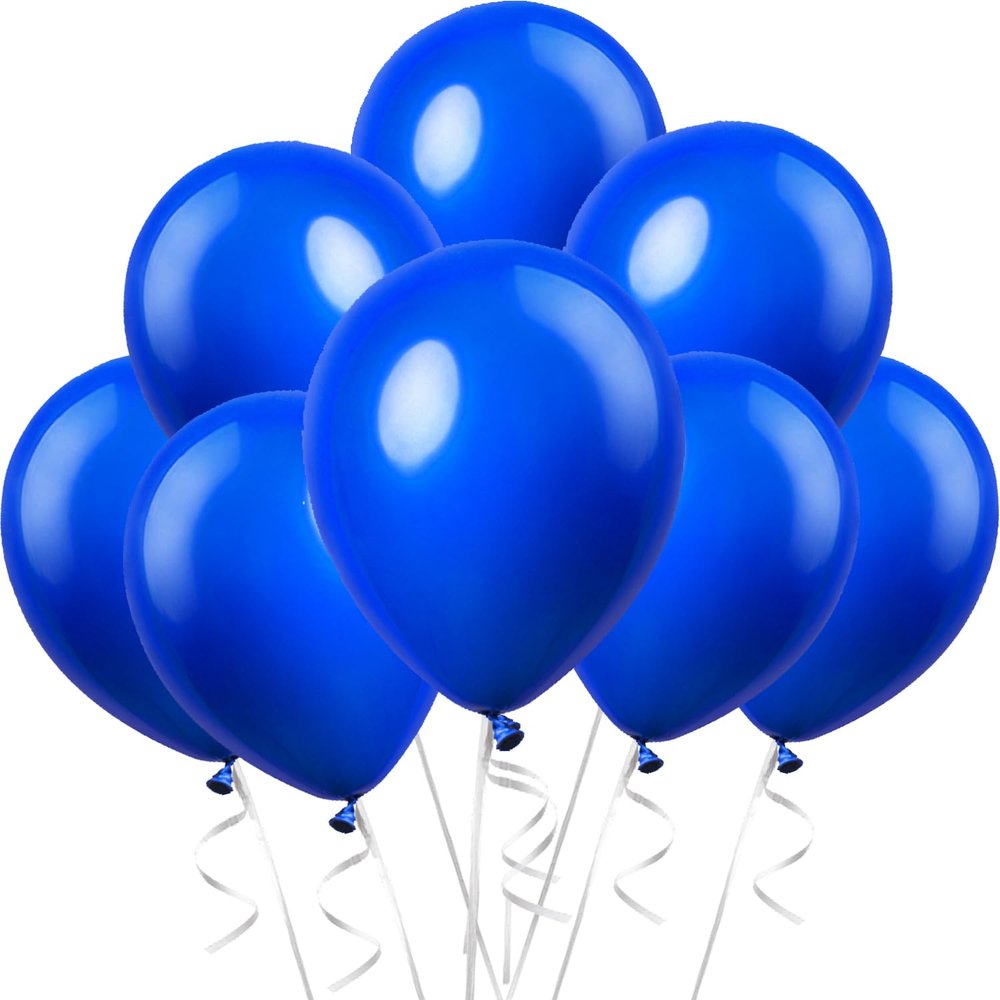 100 Pack Neon Blue Balloons - UV Party Decorations, Black Light Latex Fluorescent Glow Balloons for Birthday Decoration, Dark Party Supplies