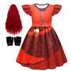 Aotekids Girls Princess Rise Red Costume Dress Up Kids Cosplay Dress Fancy Party Outfits Birthday Playwear with Wig view 1