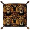 African Lion Microfiber Leather Dice Trays Folding for RPG DND Table Games, Leather Dice Holder Storage Box Portable Folding Rolling Dice Tray, 16x16cm view 1