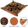 African Lion Microfiber Leather Dice Trays Folding for RPG DND Table Games, Leather Dice Holder Storage Box Portable Folding Rolling Dice Tray, 16x16cm view 3