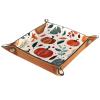 Autumn Pumpkin Microfiber Leather Dice Trays Folding for RPG DND Table Games, Leather Dice Holder Storage Box Portable Folding Rolling Dice Tray, 20.5x20.5cm view 2
