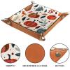 Autumn Pumpkin Microfiber Leather Dice Trays Folding for RPG DND Table Games, Leather Dice Holder Storage Box Portable Folding Rolling Dice Tray, 20.5x20.5cm view 3